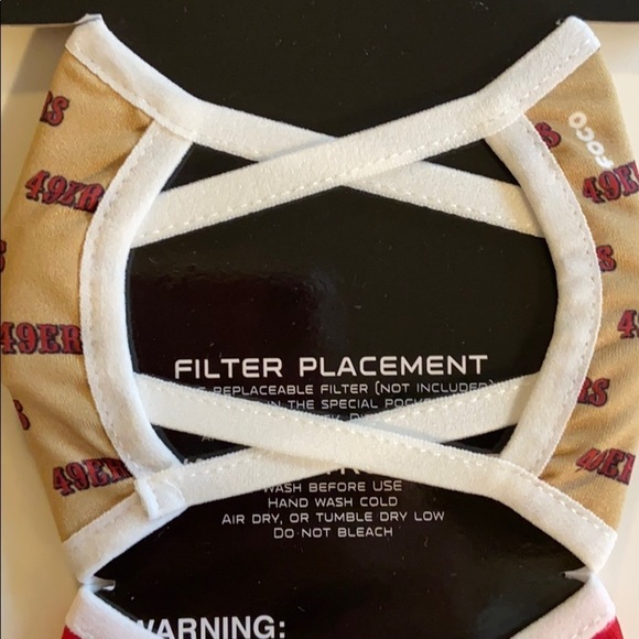 NFL San Francisco 49ERS Mask Set Pocket For Filter NWT - Picture 6 of 8
